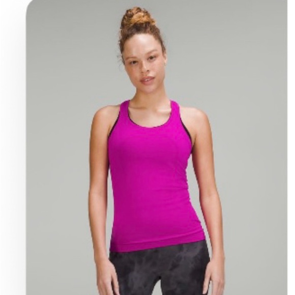 Lululemon Athletica Pink/Purple Fitted Sleeveless Tank Top